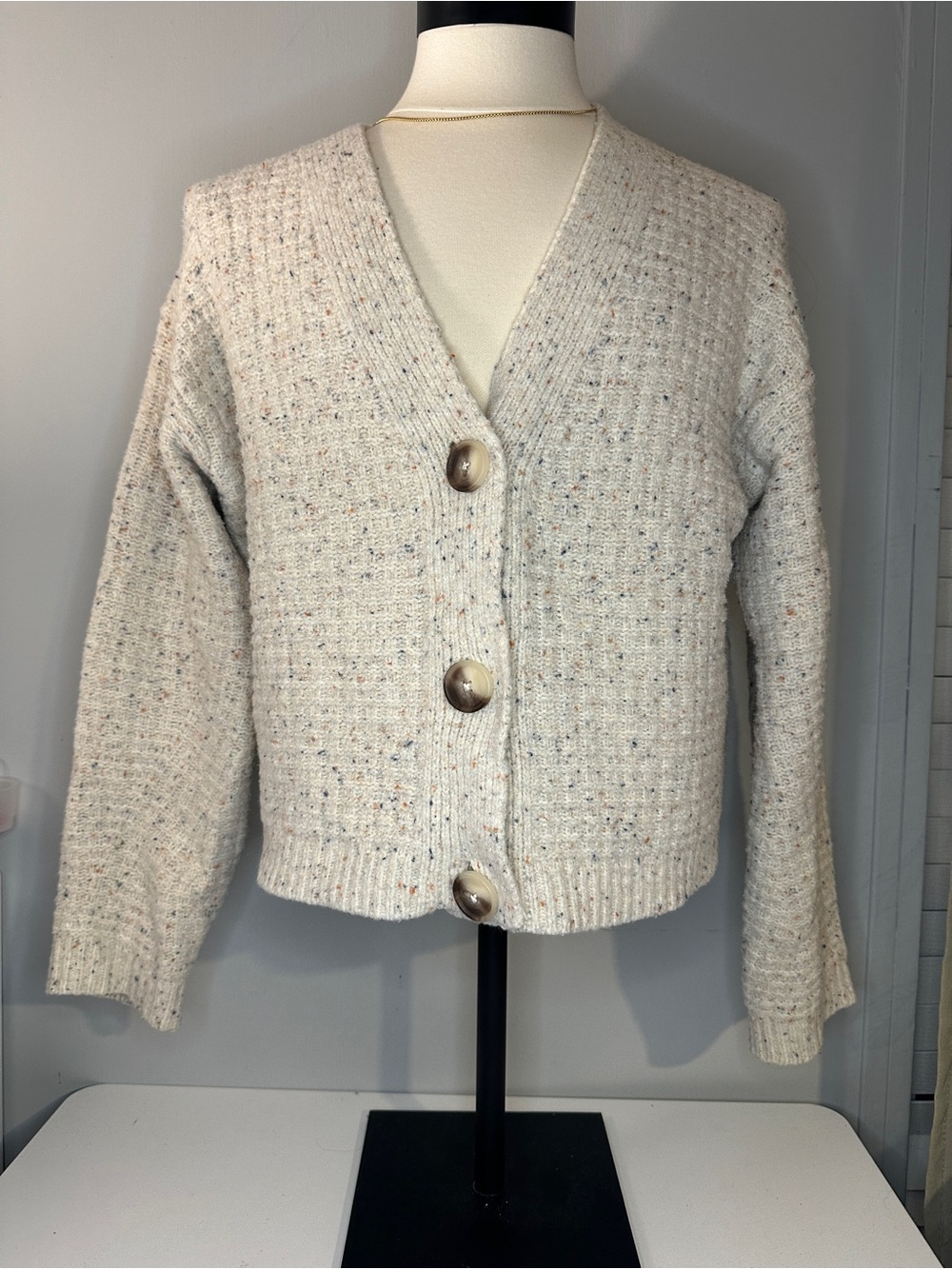 Universal Thread Speckled Button-Front Cardigan
